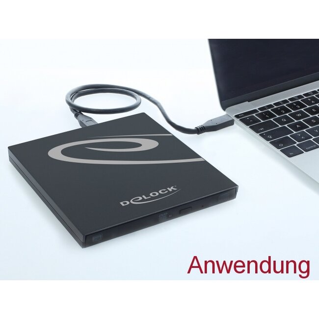 Delock External Enclosure for Ultra Slim SATA Drives 9.5 mm > USB Type-C™ female