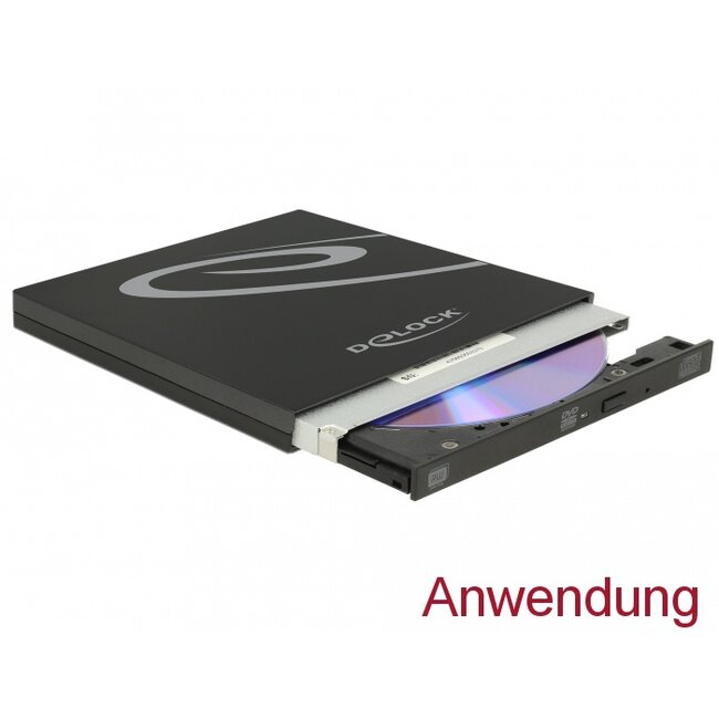 Delock External Enclosure for Ultra Slim SATA Drives 9.5 mm > USB Type-C™ female