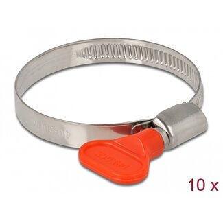 DeLOCK Delock Butterfly Hose Clamp 40 - 60 mm 10 pieces red