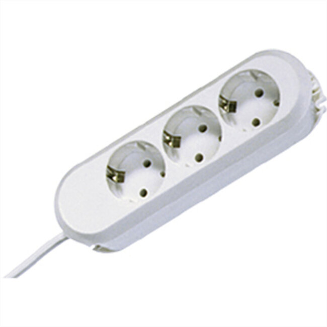 BACHMANN SMART stekkerdoos 3x geaard contact, geschroefd, wit, 5 m