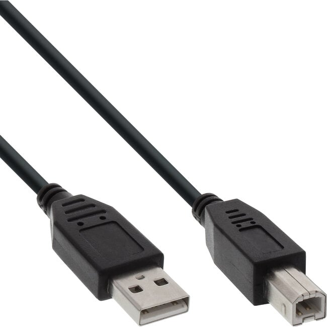 InLine® USB 2.0 kabel, zwart, AM/BM, 1m