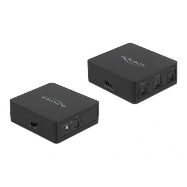 Delock S/PDIF TOSLINK Switch 1 In 3 Out with USB Powered