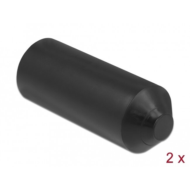 Delock End Caps with inside adhesive 90 x 30 mm 2 pieces black