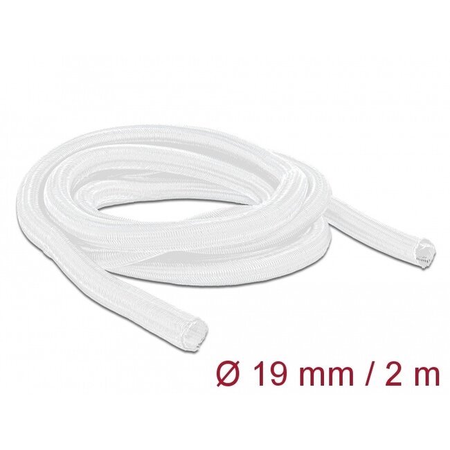 Delock Braided Sleeve self-closing 2 m x 19 mm white