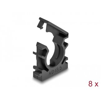 DeLOCK Delock Cable sleeve holder with locking clip 18.5 mm 8 pieces black