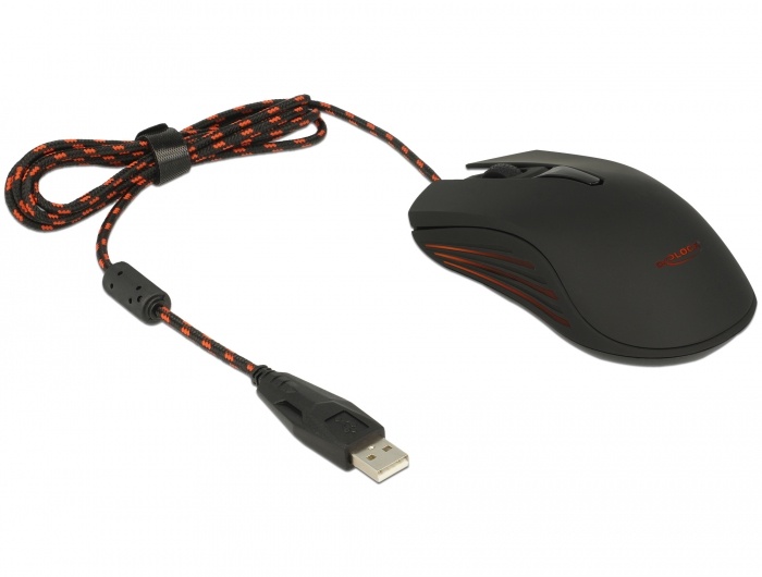 DeLOCK 12531. Vormfactor: Ambidextrous. Bewegingsdetectietechnologie: Optisch, Aansluiting: USB Type-A, Bewegingsresolutie: 4800 DPI, Soort knoppen: Drukknoppen, Aantal knoppen: 4,