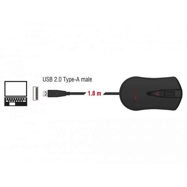 Delock Optical 4-button USB Gaming Mouse