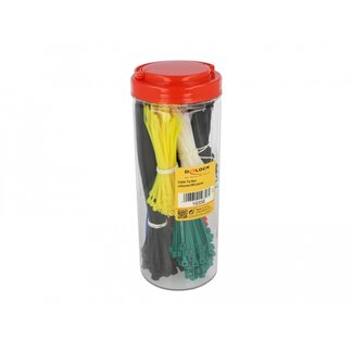 DeLOCK Delock Cable tie assortment box 600 pieces assorted colours