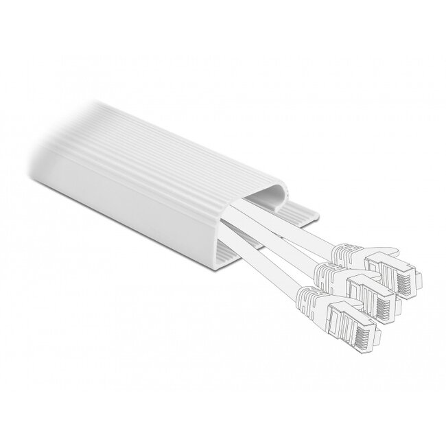 Delock Cable Duct for under-table mounting 57 x 25 mm - length 400 mm 2 pieces white