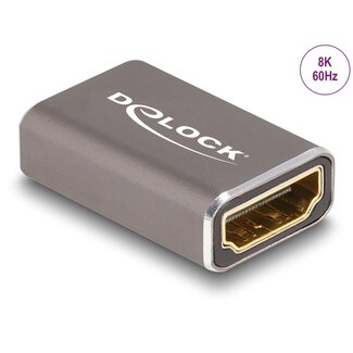 DeLOCK Delock HDMI Adapter female to female 8K 60 Hz grey metal