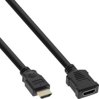 InLine® InLine® HDMI kabel, High Speed HDMI® kabel, M/V, zwart, vergulde contacten, 2m