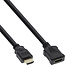 InLine® HDMI kabel, High Speed HDMI® kabel, M/V, zwart, vergulde contacten, 2m