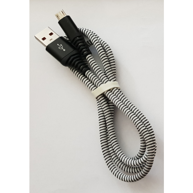 Premium USB-C laad- & datakabel zwart/wit 1 meter