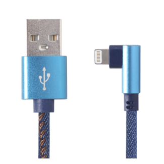 Cablexpert 8-Pin kabel 1 meter Denim Blue Jeans, hoekconnector