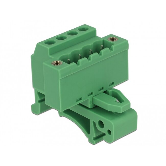 Delock Terminal block set for DIN rail 4 pin with screw lock