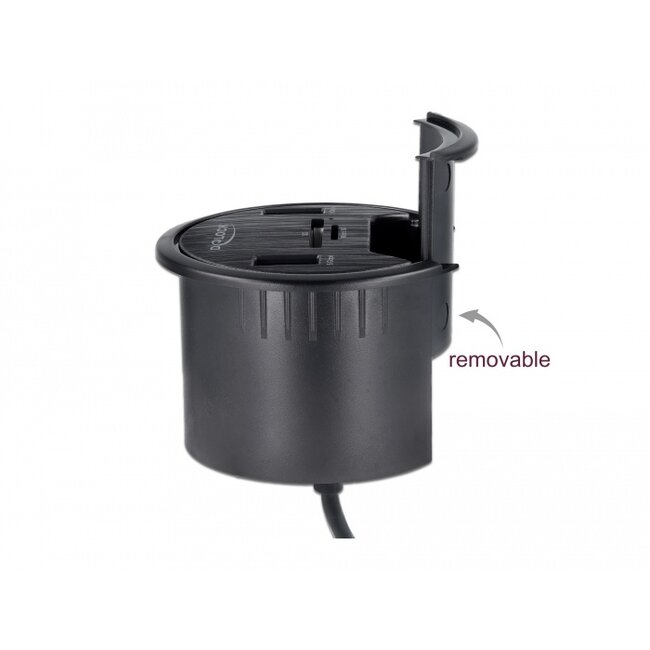 Delock 2 Port Tisch-Hub 2 x SuperSpeed USB Typ-A und Card Reader für SD und Micro