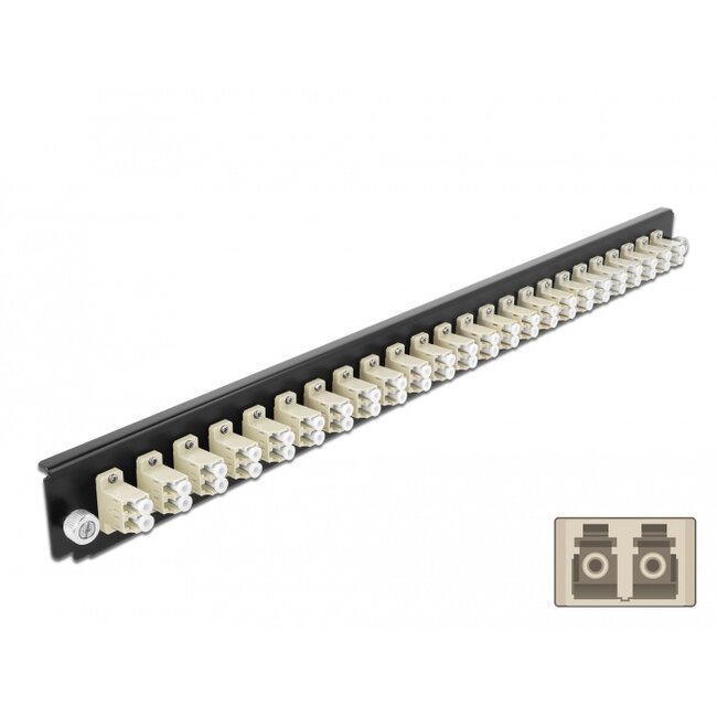 Delock 19″ Splice Box Front Panel 24 port LC Duplex beige