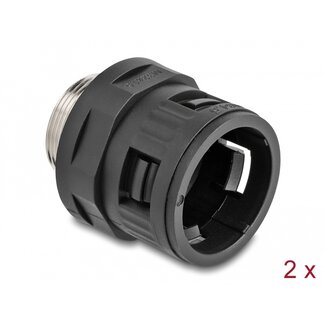 DeLOCK Delock Conduit Fitting with brass external thread M32 black 2 pieces