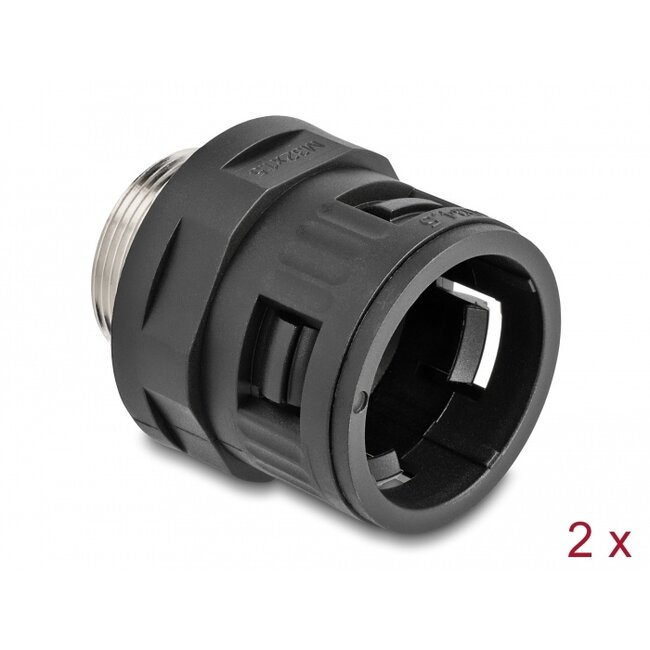 Delock Conduit Fitting with brass external thread M32 black 2 pieces