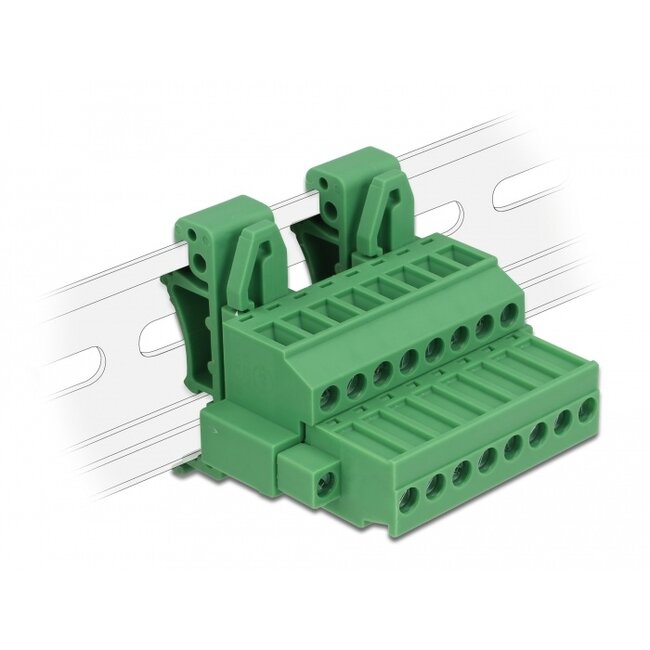 Delock Terminal block set for DIN rail 8 pin with screw lock