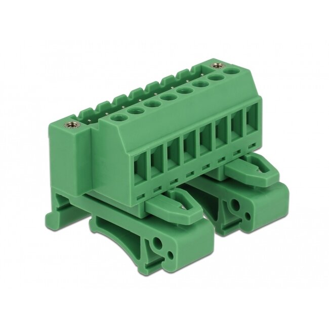 Delock Terminal block set for DIN rail 8 pin with screw lock