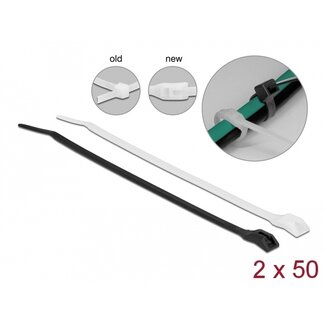 DeLOCK Delock Cable tie with flat head L 110 x W 2.5 mm 100 pieces