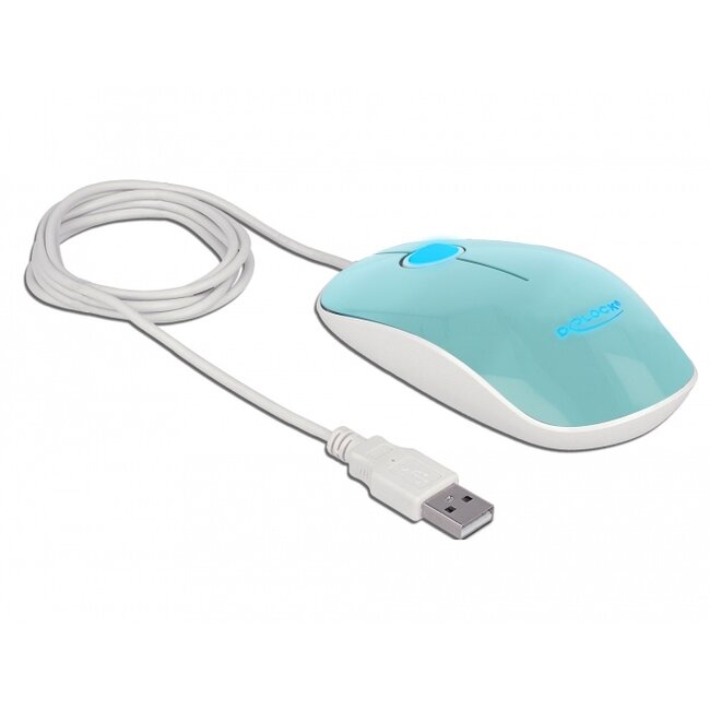 Delock Optical 3-button LED Mouse USB Type-A turquoise