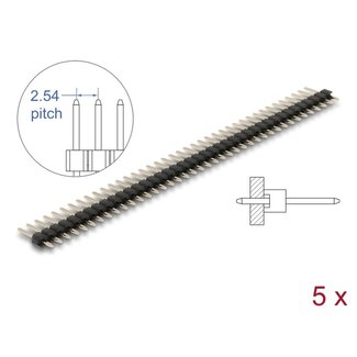 DeLOCK Delock Pin header 40 pin, pitch 2.54 mm, 1-row, straight, 5 pieces