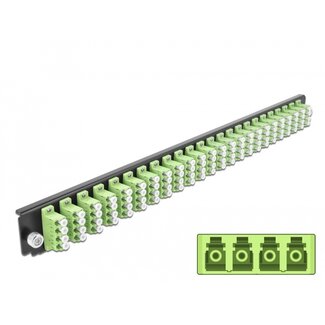 DeLOCK Delock 19″ Splice Box Front Panel 24 port LC Quad limegreen
