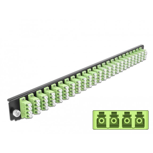 Delock 19″ Splice Box Front Panel 24 port LC Quad limegreen
