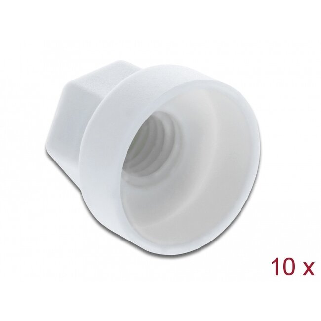 Delock Protective cap hexagon for screw M6 white 10 pieces