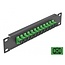 Delock 10″ Fiber Optic Patch Panel 12 Port SC Simplex green 1U black