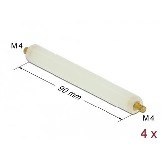 DeLOCK Delock Standoff M4 x M4, hexagon, outside / outside, 90 mm natural 4 pcs