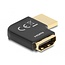 Delock HDMI Adapter male to female 90° left angled 8K 60 Hz metal