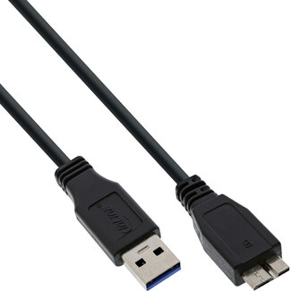 InLine® InLine® USB 3.0 kabel, AM / Micro BM, zwart, 0.3m