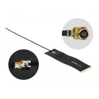 DeLOCK Delock LoRa Antenna 863 - 928 MHz I-PEX Inc., MHF® I plug 1.68 dBi 15 cm 1.13 FPC black self adhesive