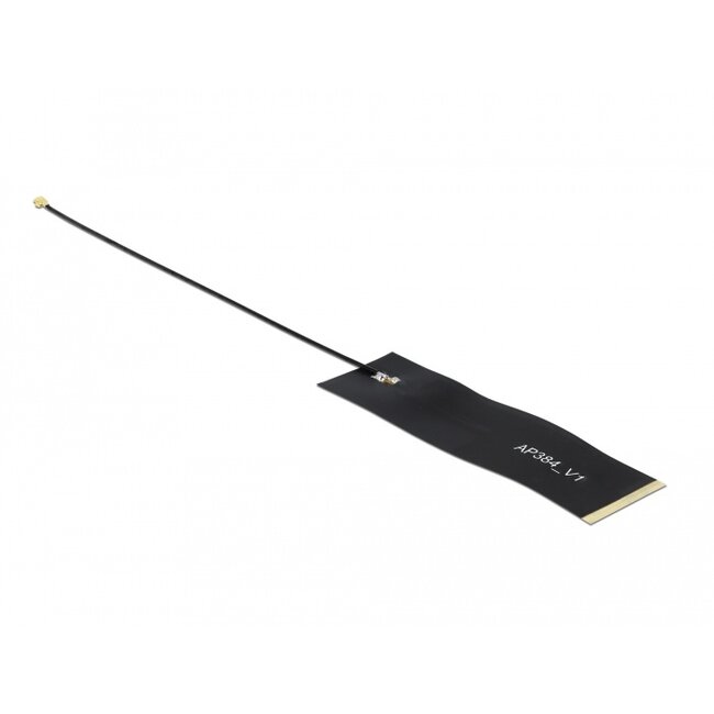 Delock LoRa Antenna 863 - 928 MHz I-PEX Inc., MHF® I plug 1.68 dBi 15 cm 1.13 FPC black self adhesive