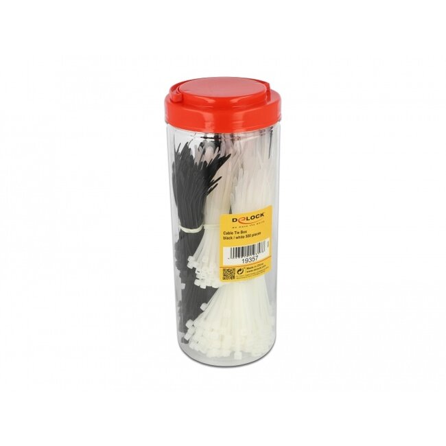 Delock Cable tie assortment box 500 pieces black / white
