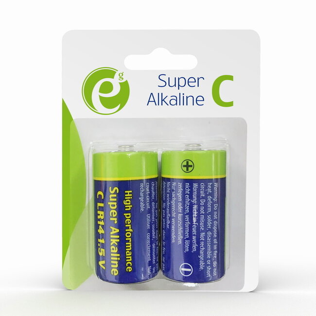 Alkaline C-cell batterij, 2 stuks