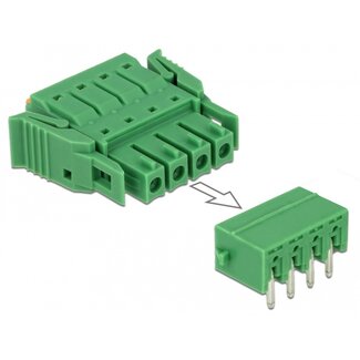 DeLOCK Delock Terminal block set for PCB 4 pin 3.81 mm pitch horizontal