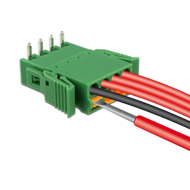 Delock Terminal block set for PCB 4 pin 3.81 mm pitch horizontal