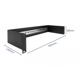 DeLOCK Delock 19″ DIN rail Panel 2U black