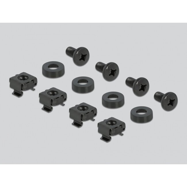 Delock 19″ DIN rail Panel 2U black