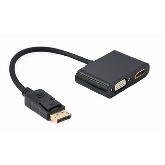 Cablexpert DisplayPort naar HDMI + VGA adapterkabel, zwart