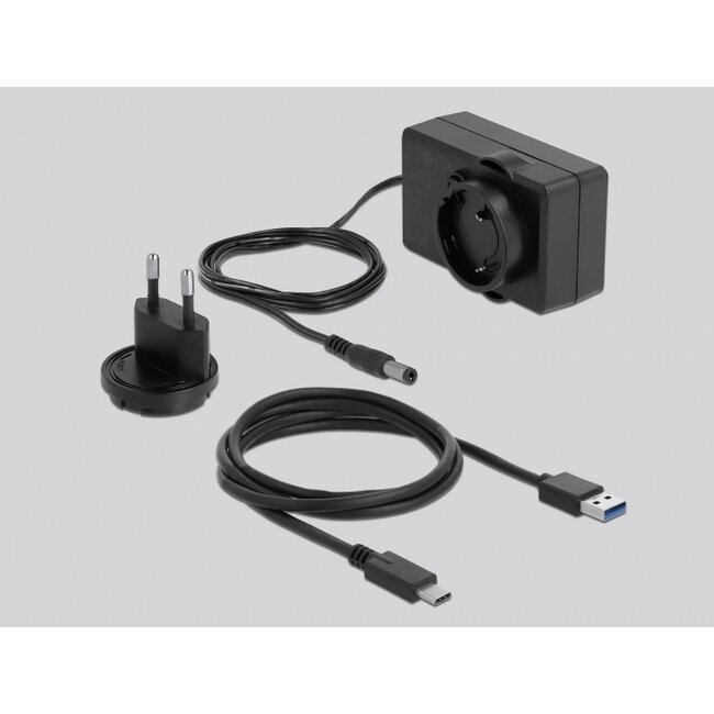 Delock External Dual Enclosure for 2 x 3.5″ SATA HDD with USB Type-C™ female transparent - tool free