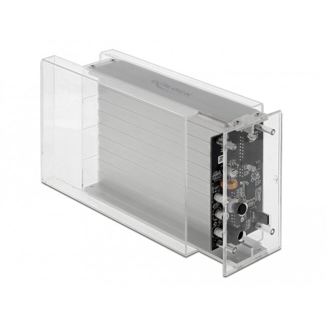 Delock External Dual Enclosure for 2 x 3.5″ SATA HDD with USB Type-C™ female transparent - tool free
