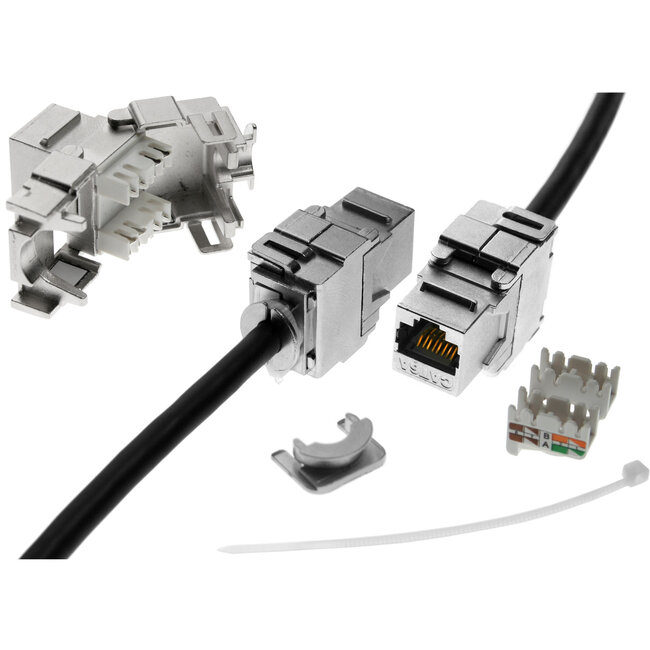 InLine® RJ45 Jack keystone module, Cat.6a,