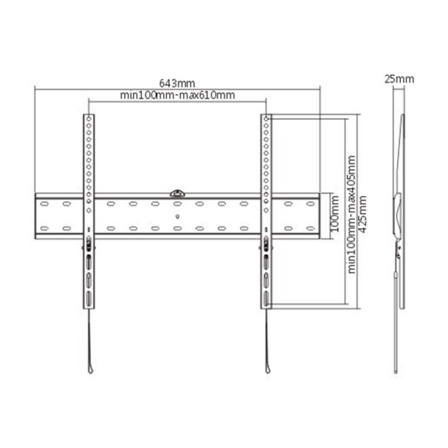 TV muurbeugel 37'-70' (vast)