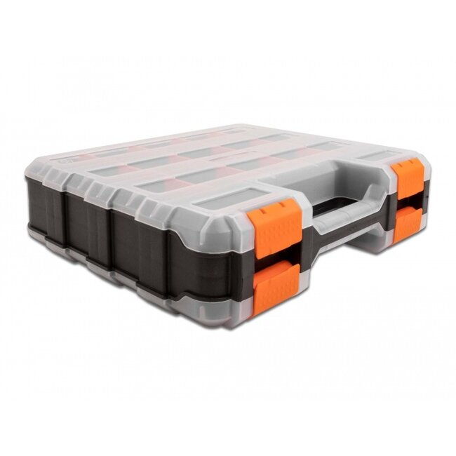 Delock Sorting box with 34 compartments 320 x 270 x 80 mm orange / black