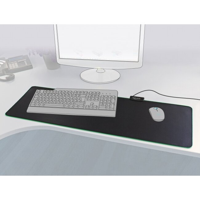 Delock USB Mouse Pad 920 x 303 x 3 mm with RGB Illumination